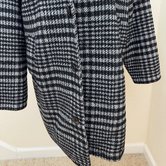 boohooMAN Pow Check Single Breasted Overcoat - Picture 6 of 11